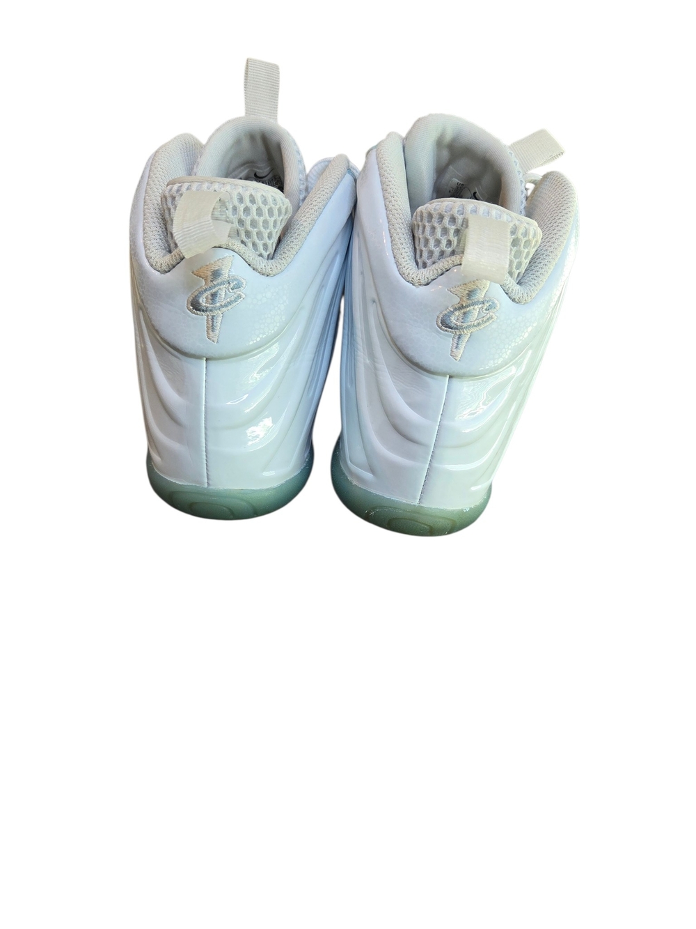 Nike Foamposite Light Blue and White High-Top Sneakers - Picture 8 of 13